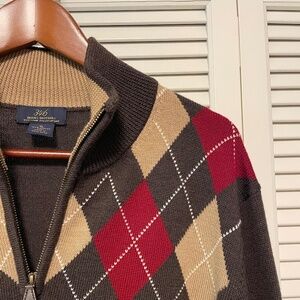 Men’s Mock Neck Argyle Sweater